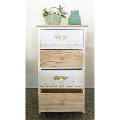 Kommode FederGrazia dekoriert – ideal für Flur, Schlafzimmer oder Wohnzimmer